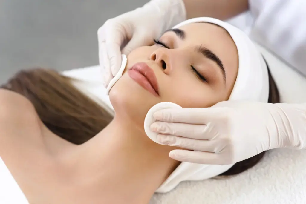 A woman getting a Korean Glass Skin Facial in Cary, NC