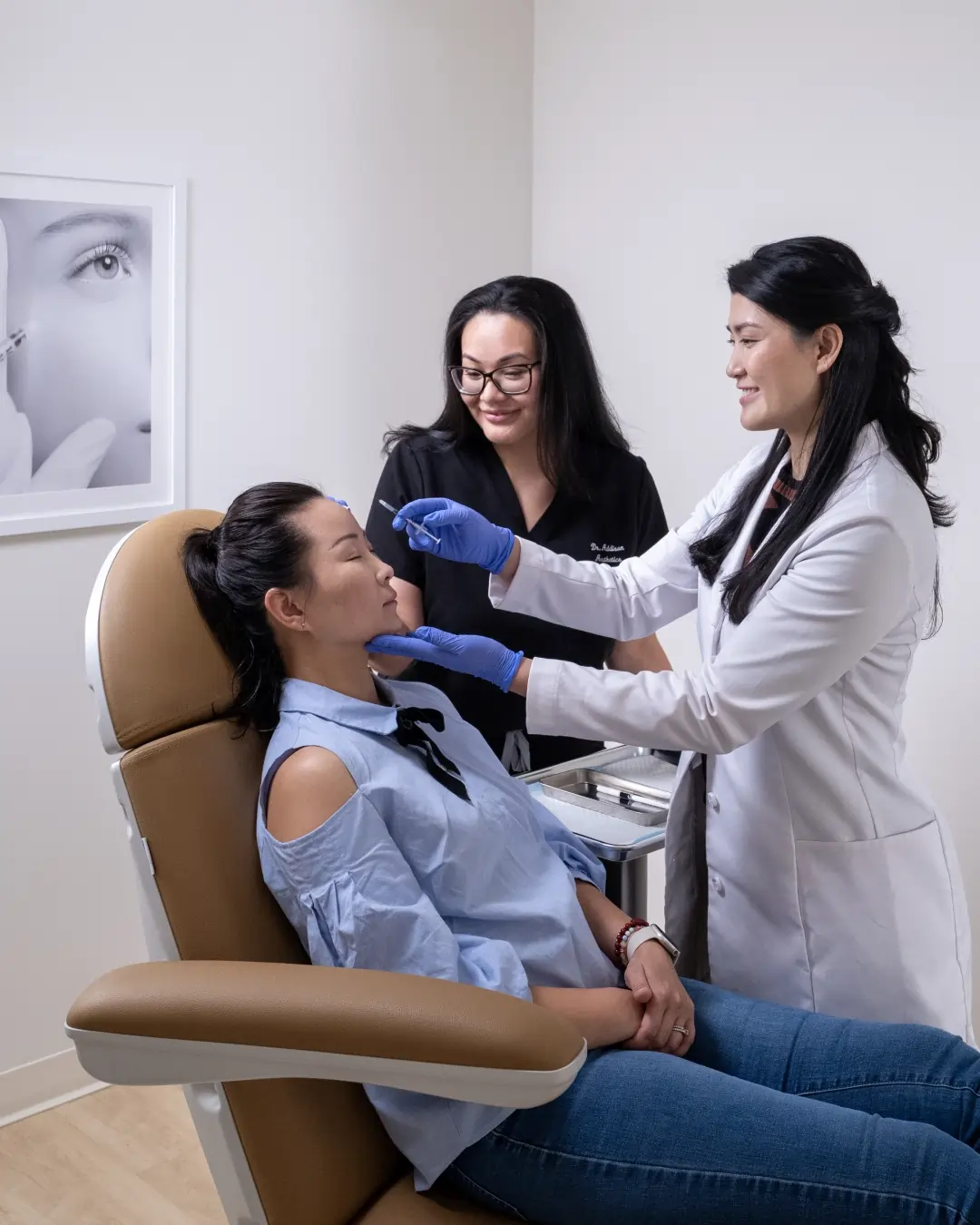 a woman getting Sculptra injection in Cary, NC
